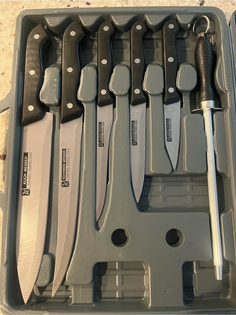 Black Steak Knife and Fork Set. Gourmet Traditions